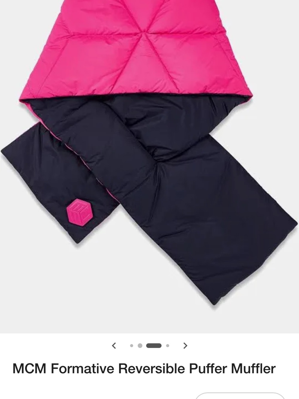 MCM Reversible Puffer Scarf in Bright Pink - Picture 4 of 6